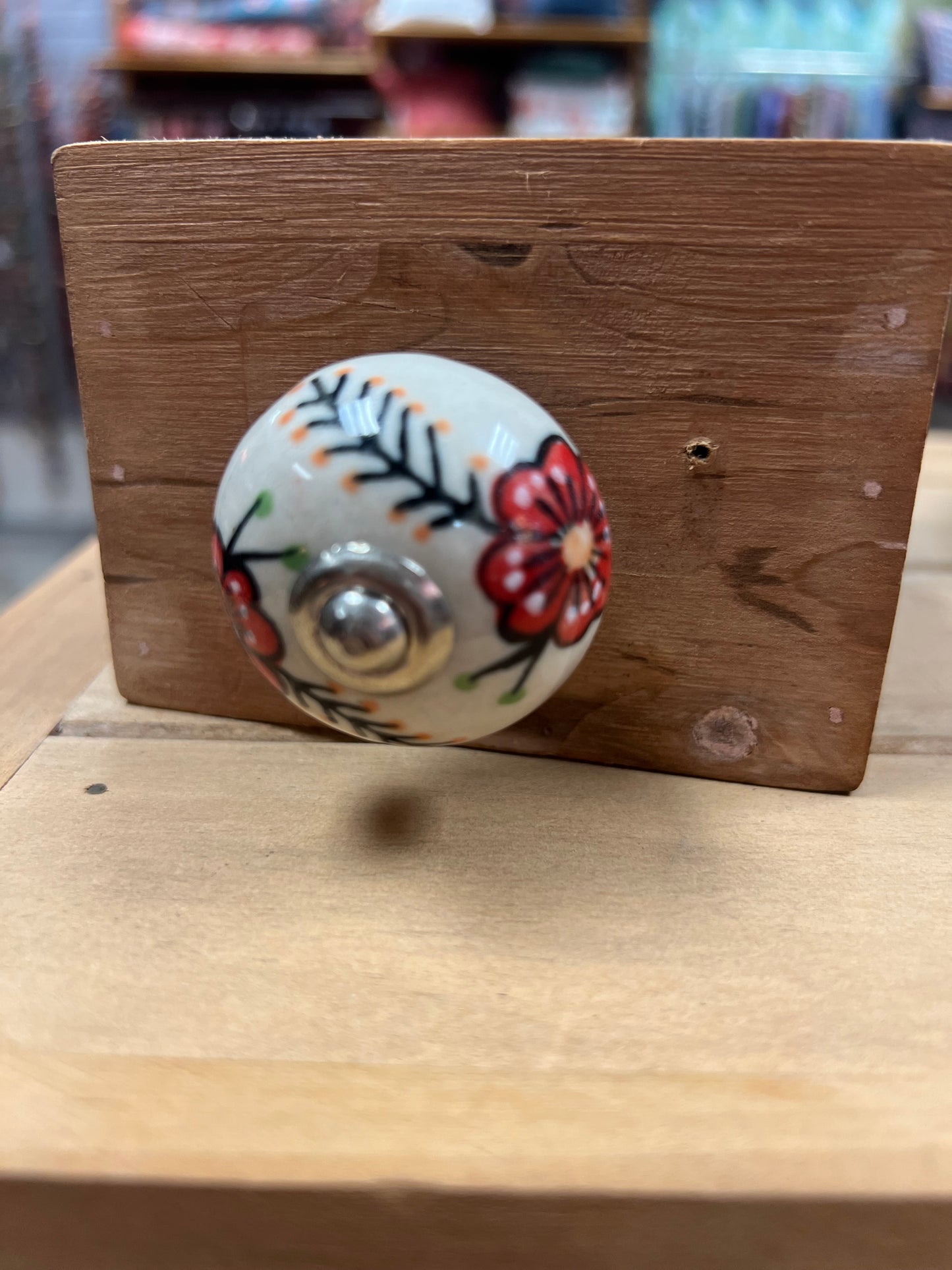 Ceramic Knob Orange/Red