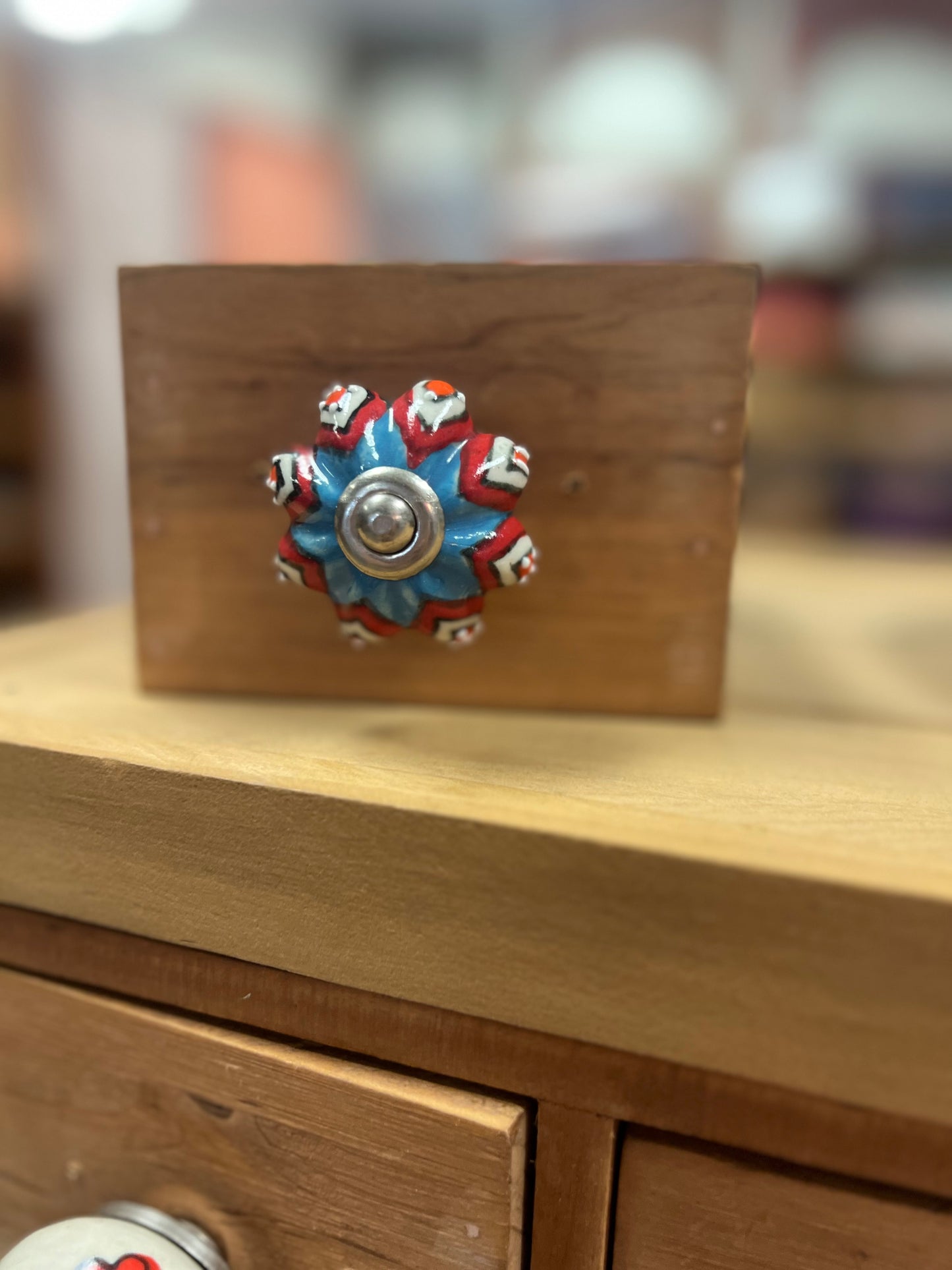Ceramic Knob Orange/Red