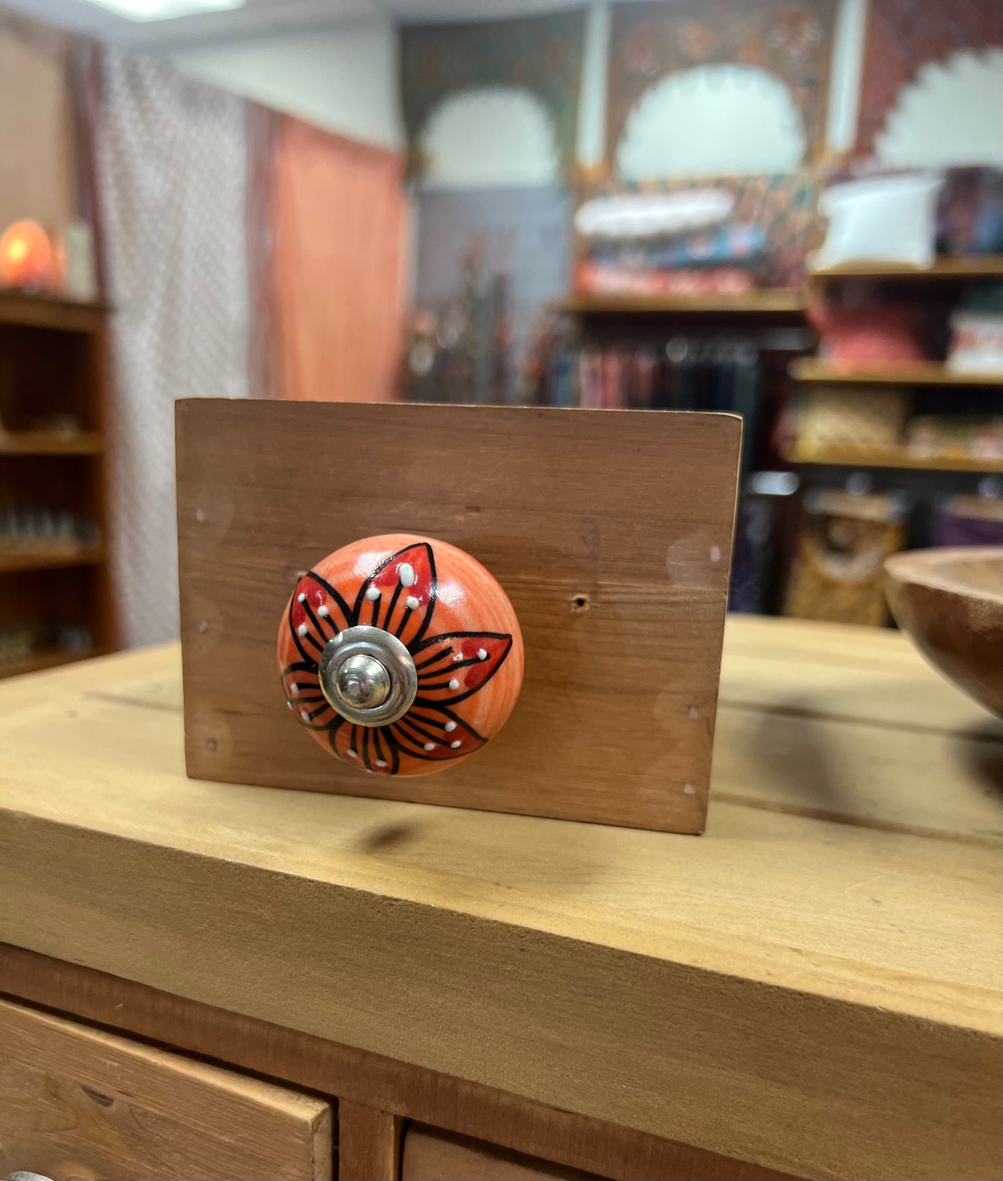 Ceramic Knob Orange/Red