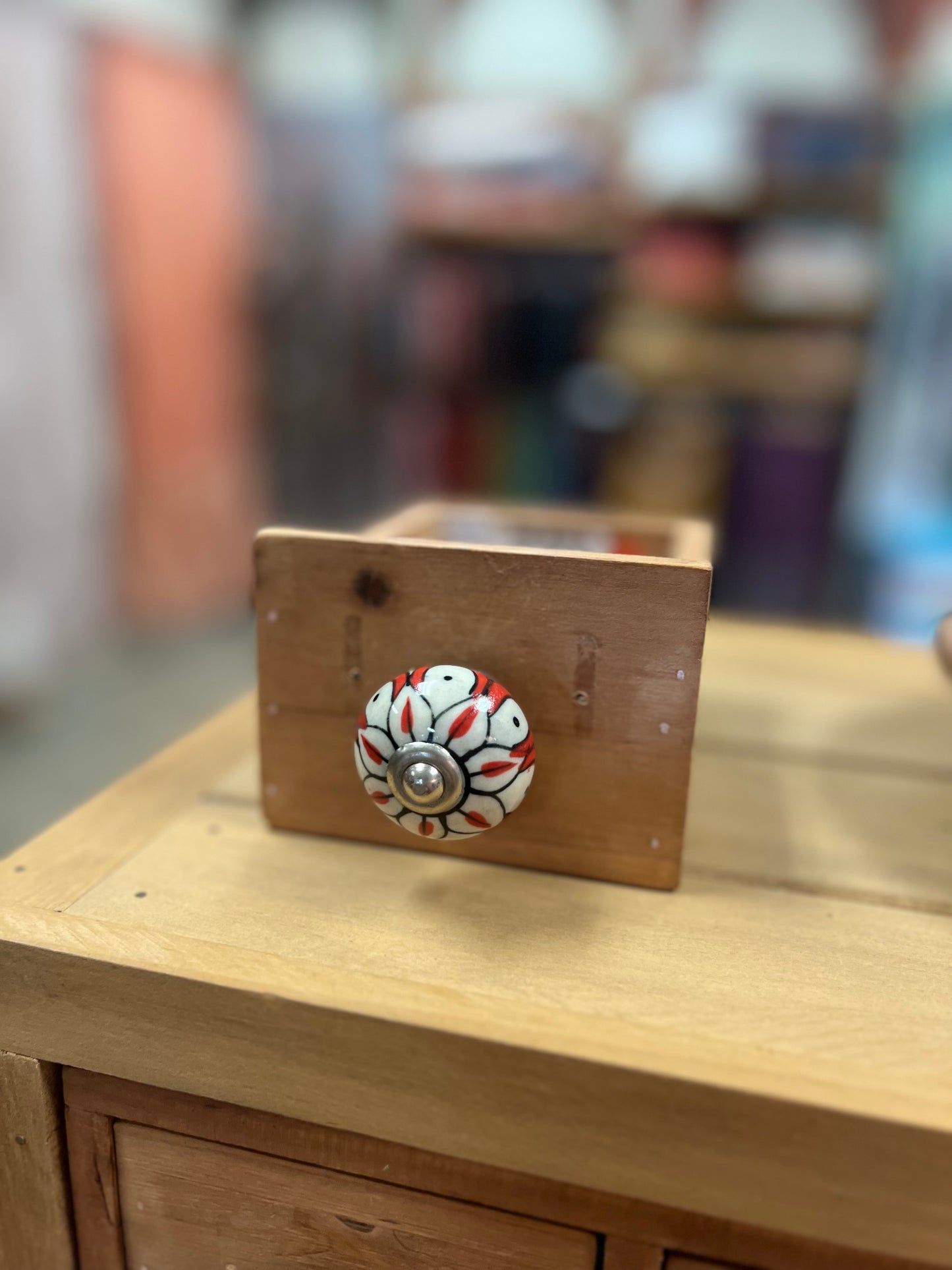 Ceramic Knob Orange/Red
