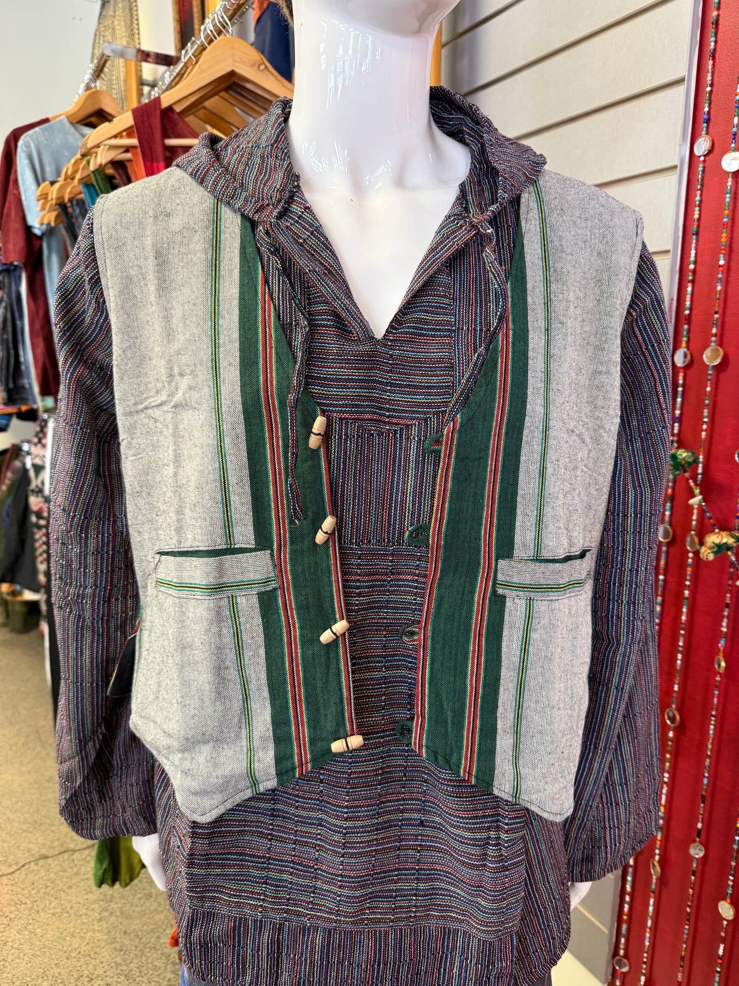 Pinstripe Toggle Waistcoat