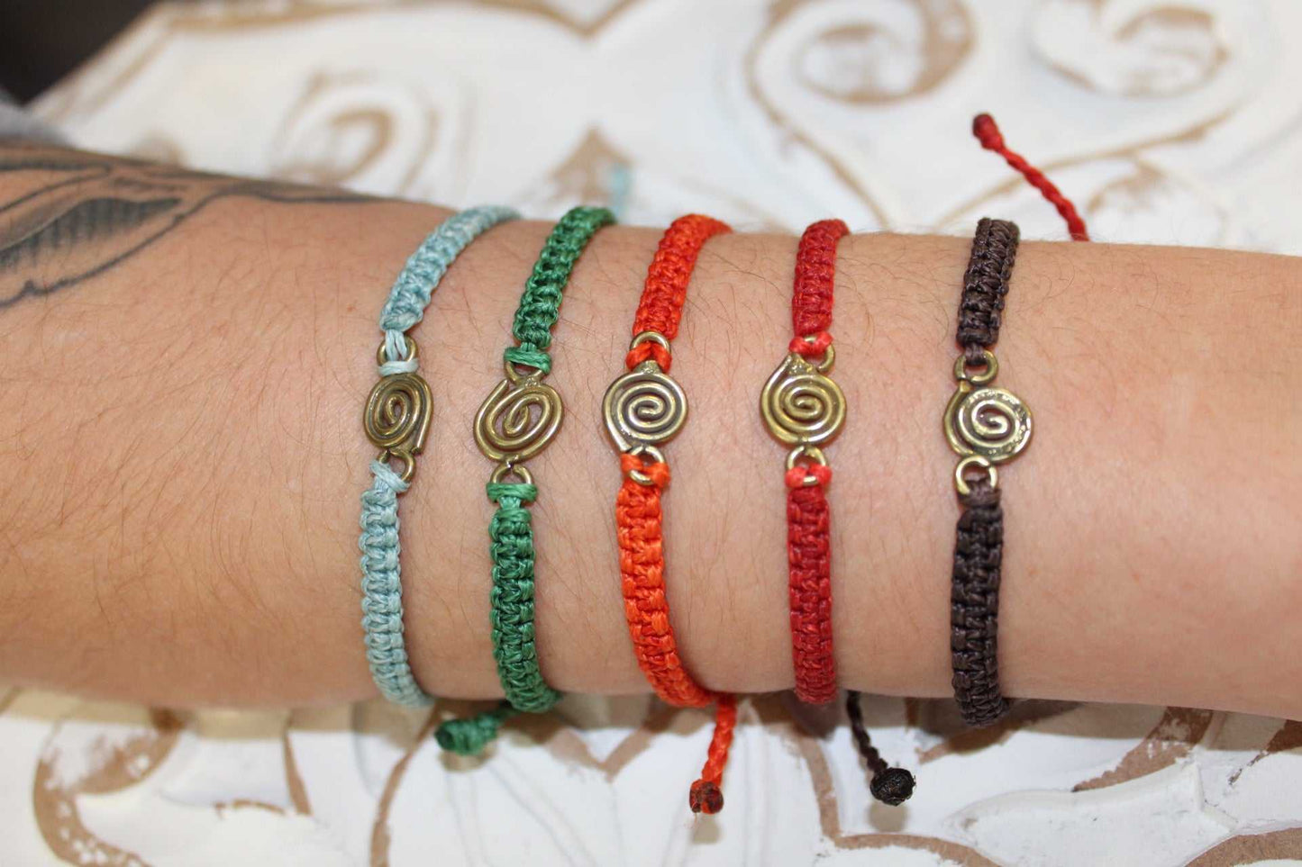 Macrame Swirl Charm Bracelet