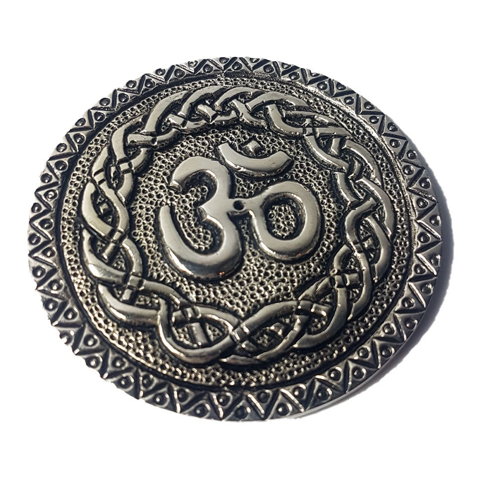 Om Round Aluminum Incense Burner