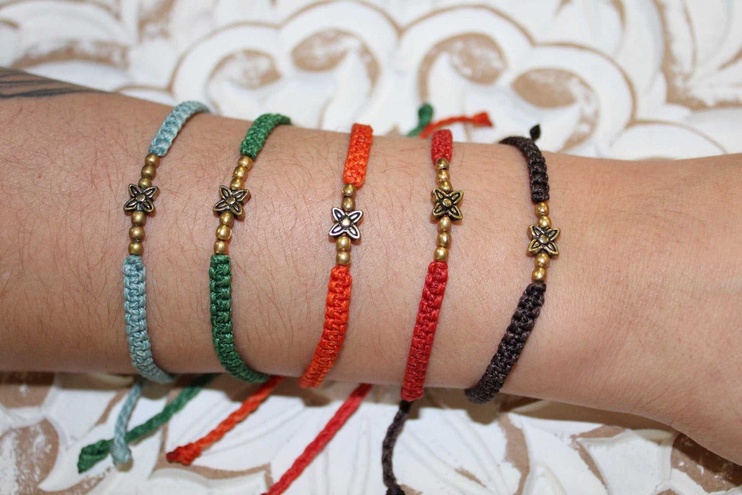 Macrame Detail Flora Charm Bracelet