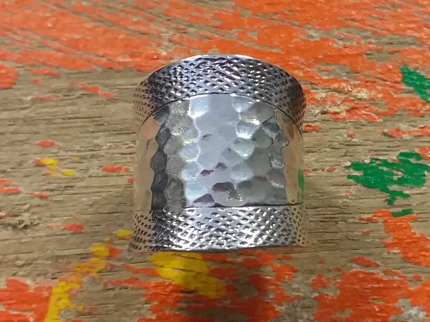 Sterling Beaten Pattern Ring
