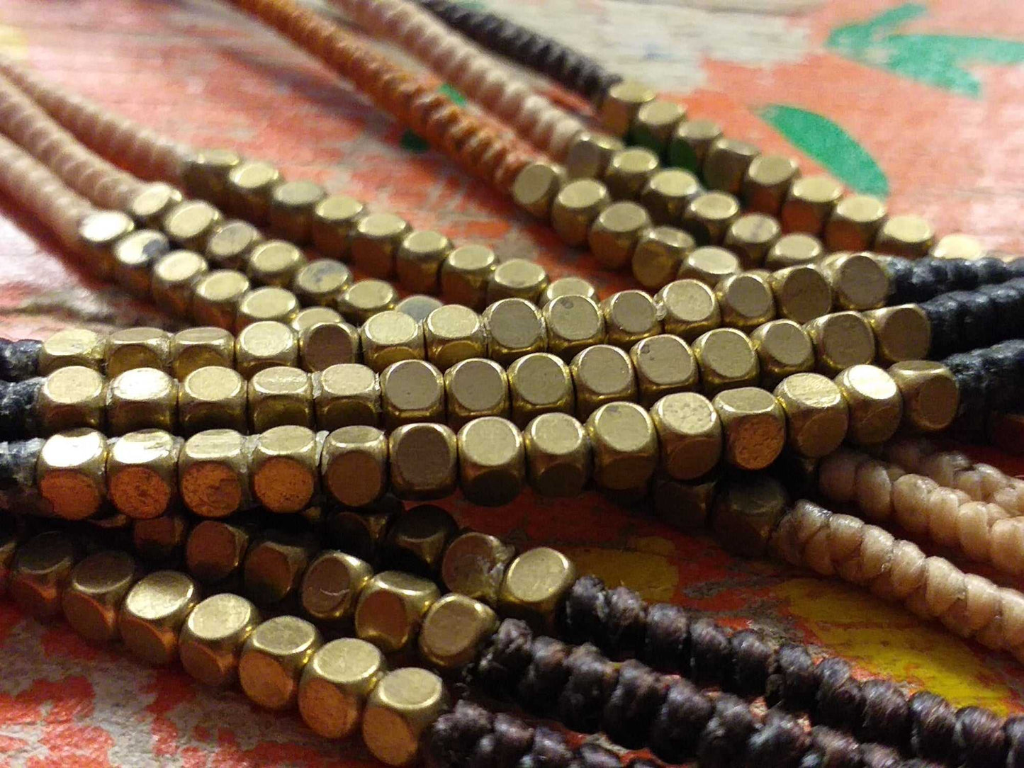 Triple Brass Bead Bracelet