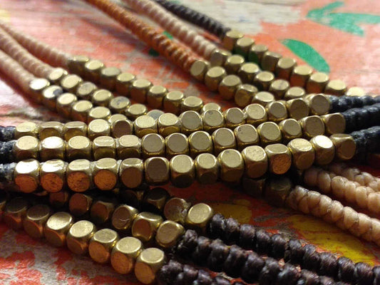 Triple Brass Bead Bracelet