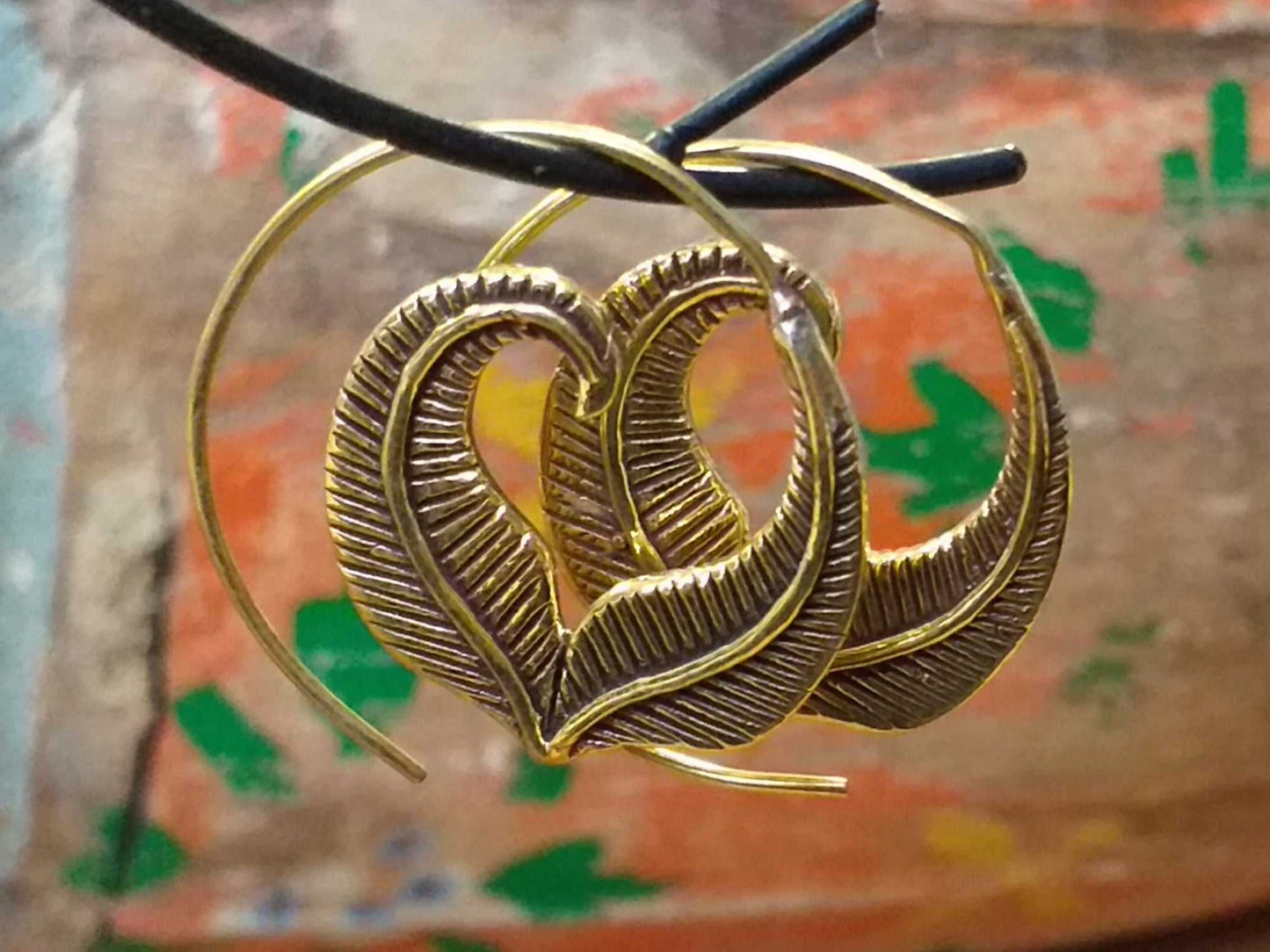 Heart Feather Earrings