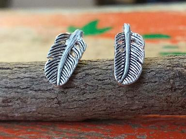 Fae Feather Sterling Silver Studs