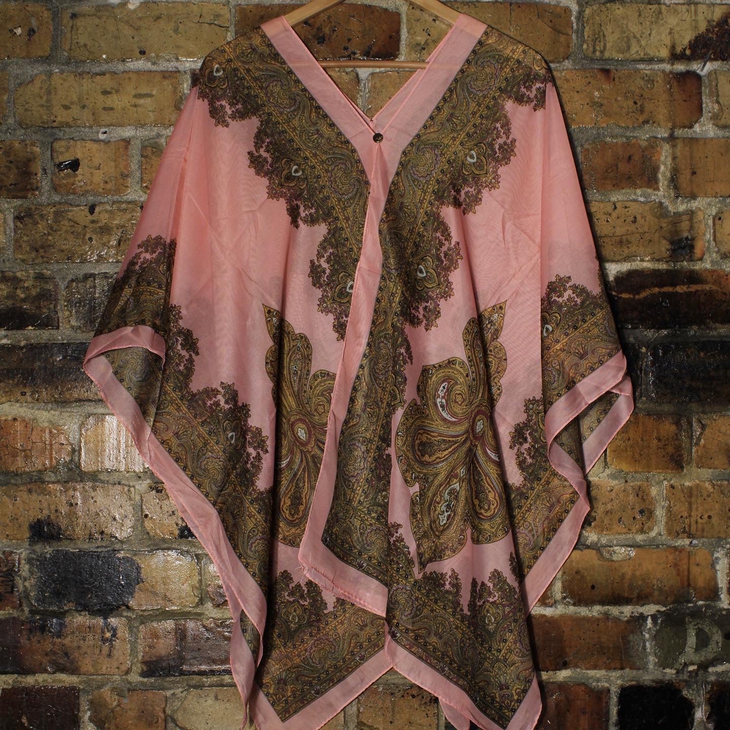Chiffon Overlay Top Art Deco