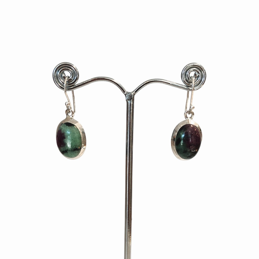 Neldor Ruby Zoisite Oval Earrings
