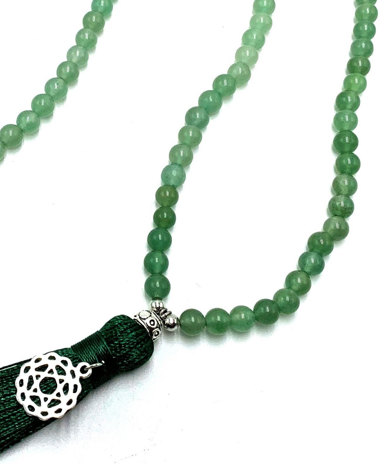 Aventurine Mala Heart Chakara Necklace