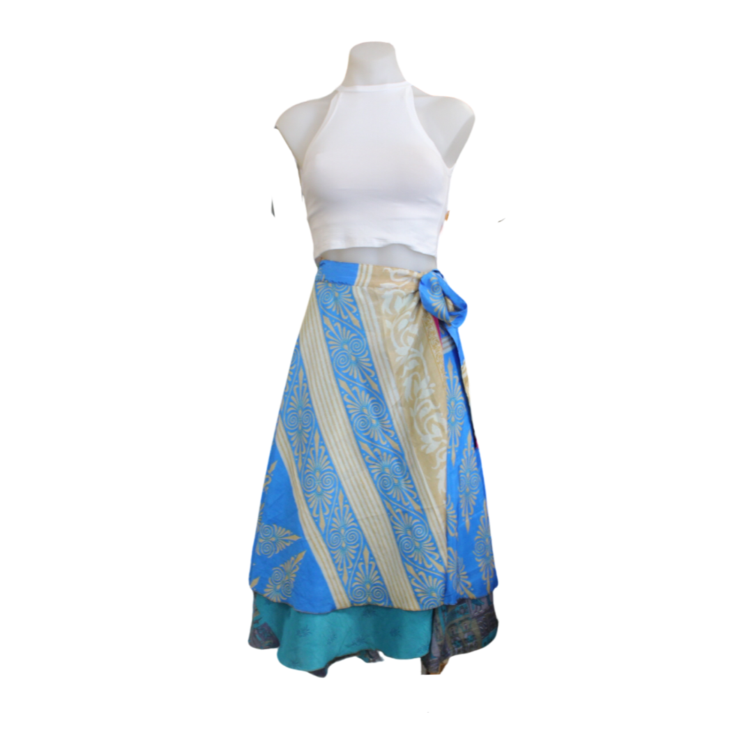 Recycled Sari Skirt Umbrella Holi - 3/4