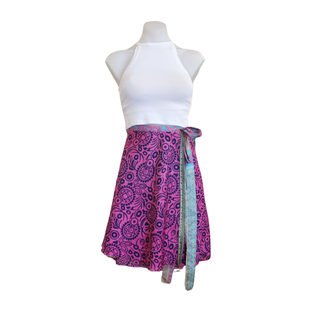 Recycled Sari Skirt Umbrella Holi - Short