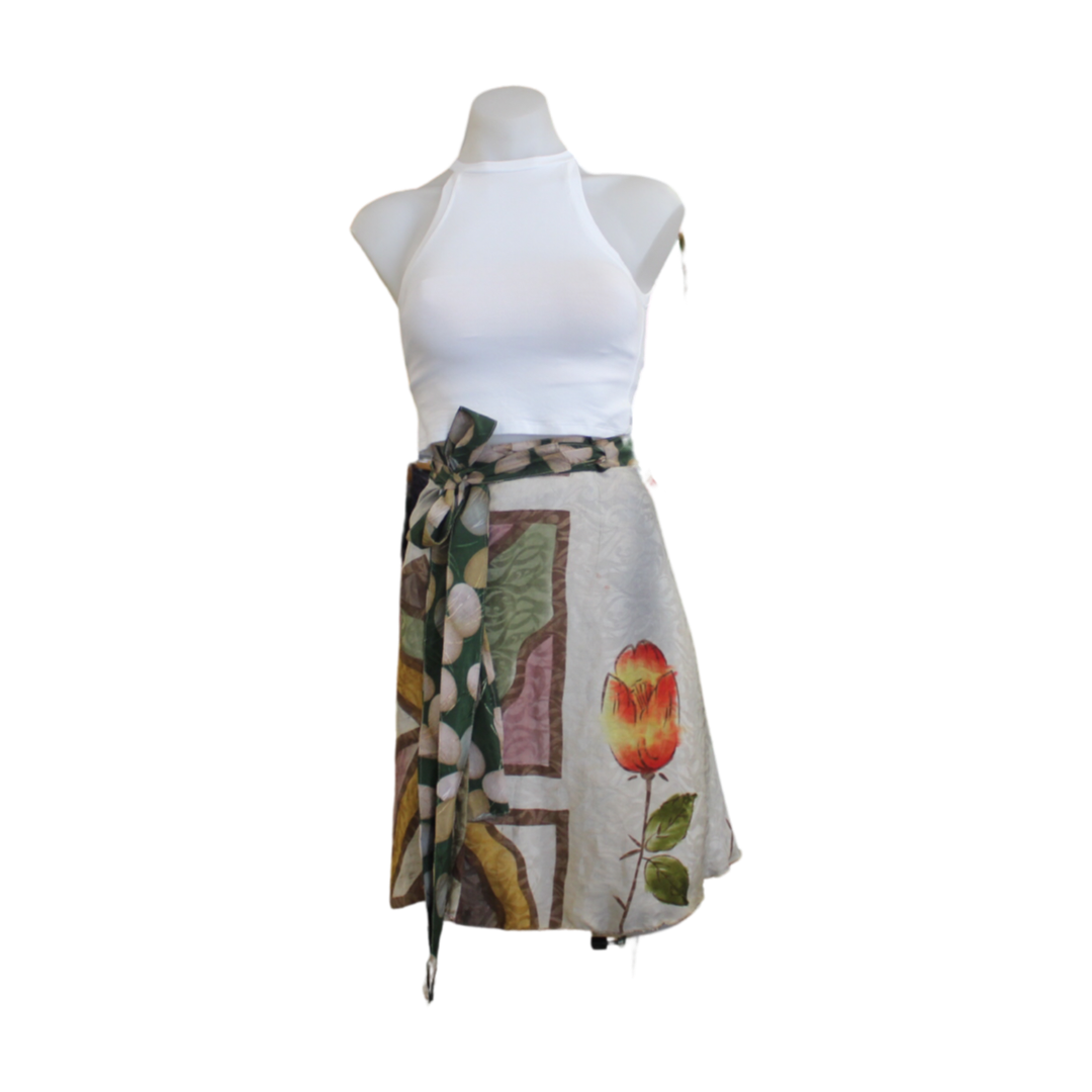 Recycled Sari Skirt Umbrella Holi - Short