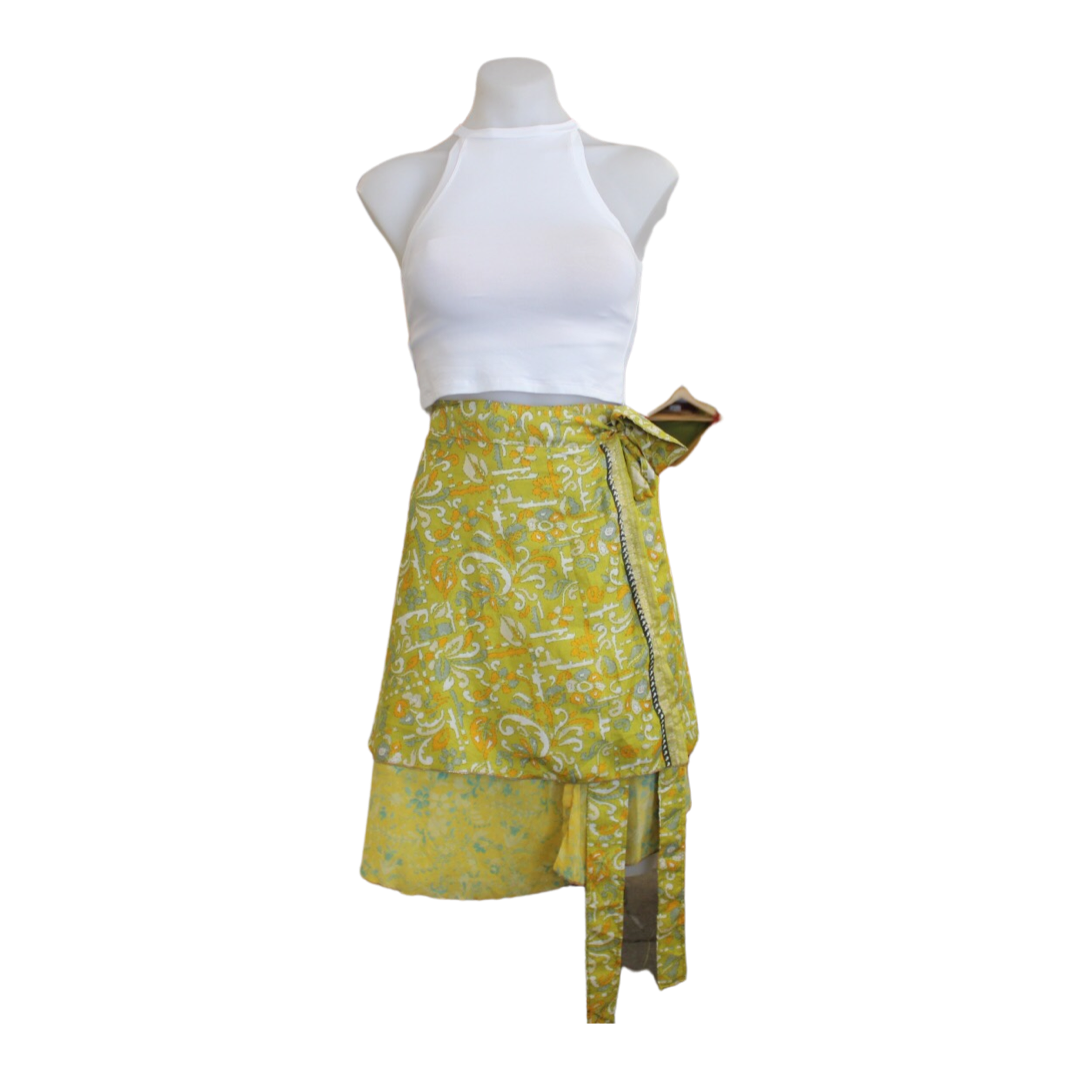 Recycled Sari Skirt Umbrella Holi - Short