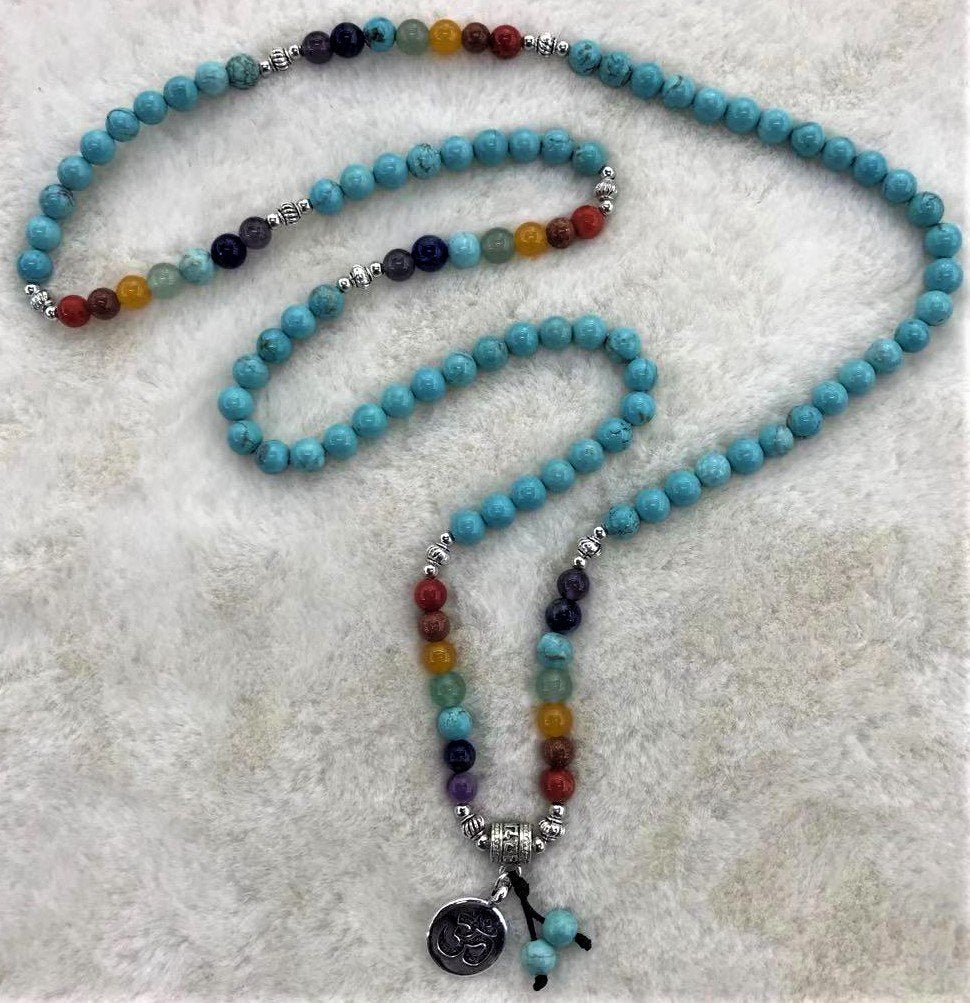 Howlite Turquoise Chakra Mala