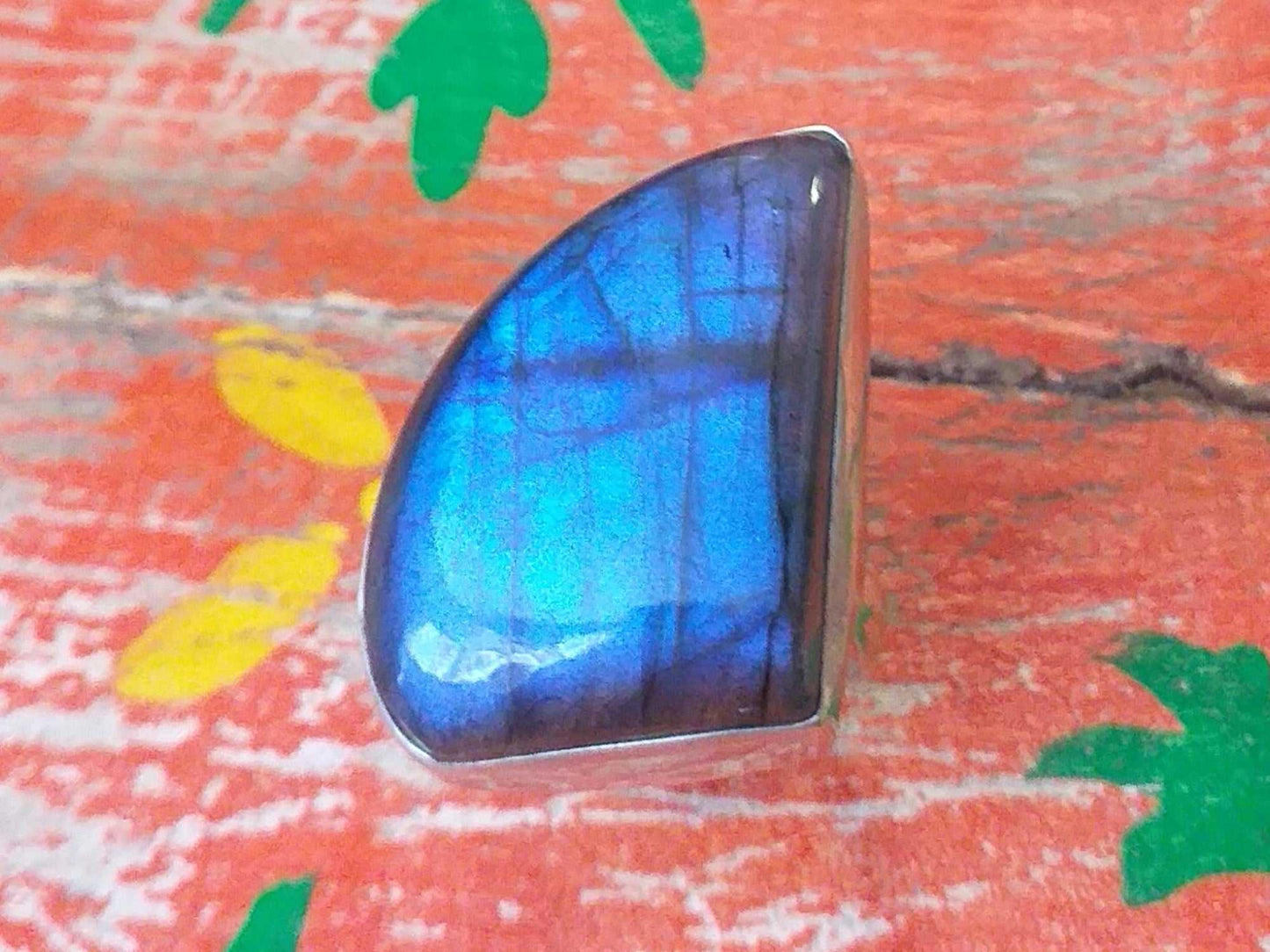 Sterling Labradorite Ring 27x21mm Sail Size 6