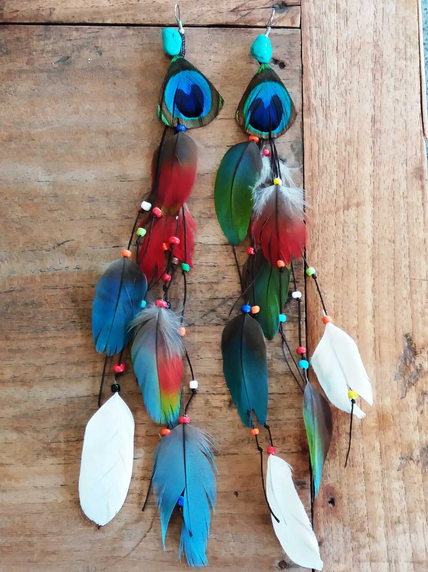Peacock n Feather Earrings