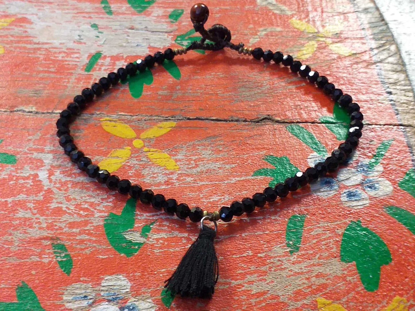 Bead and Tassel Anklet