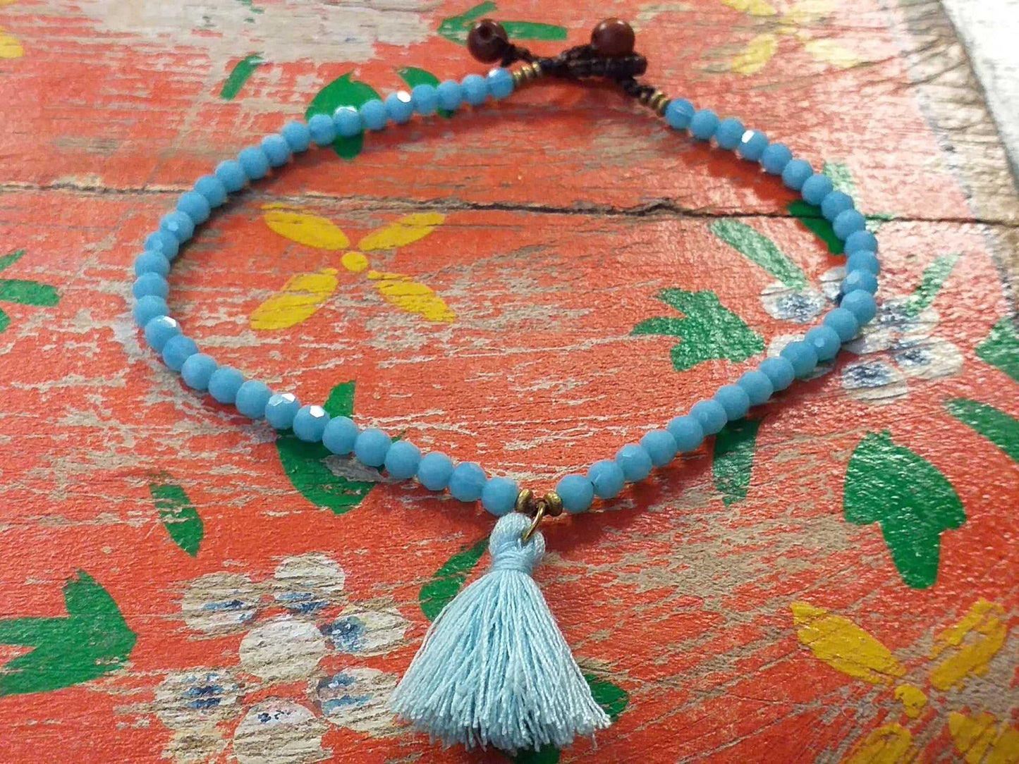 Bead and Tassel Anklet