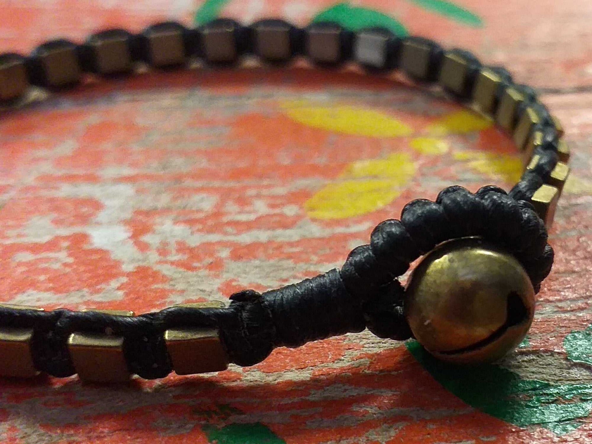 Brass Cube Bead Bracelet