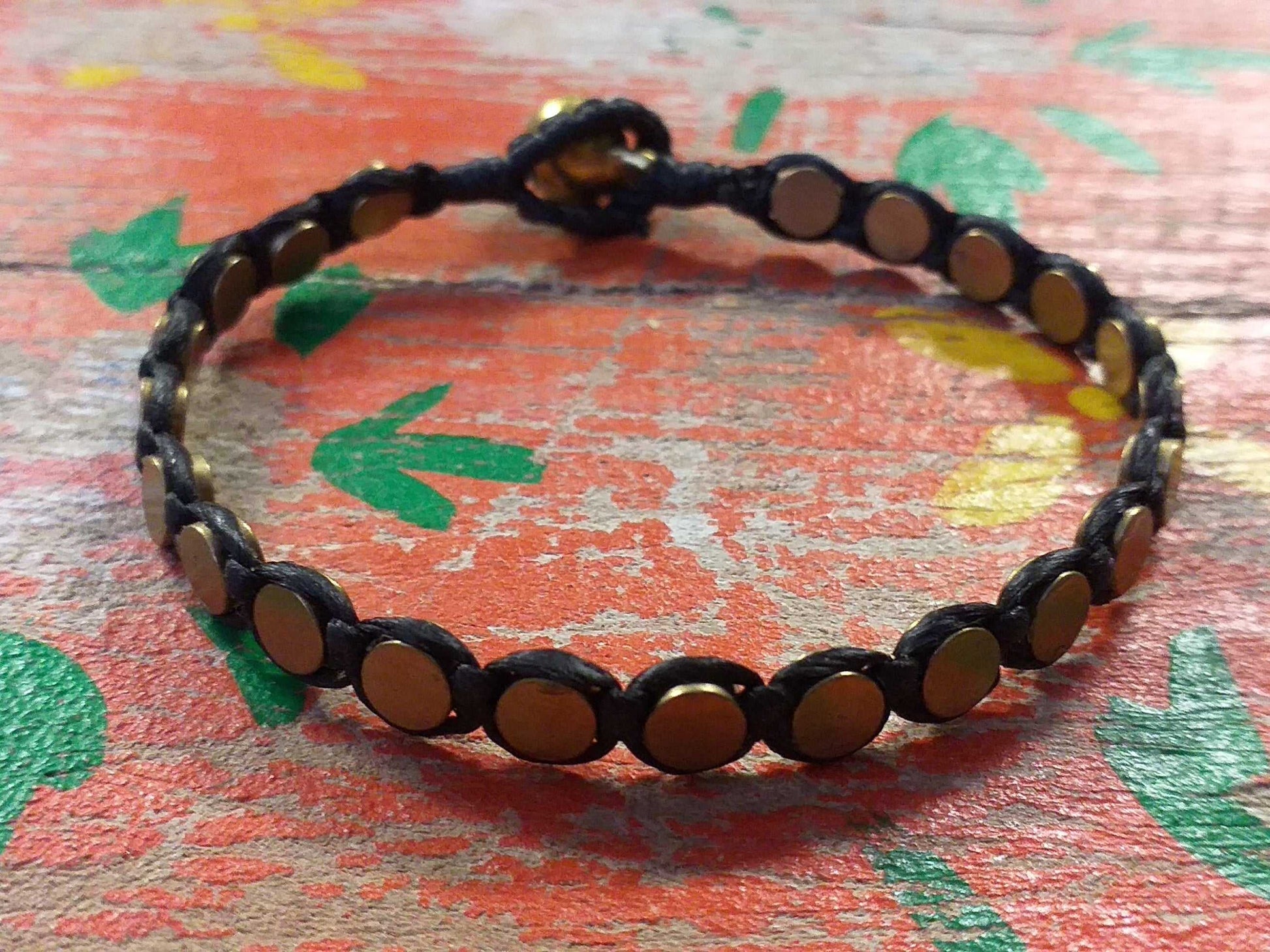 Brass Disc Bead Bracelet