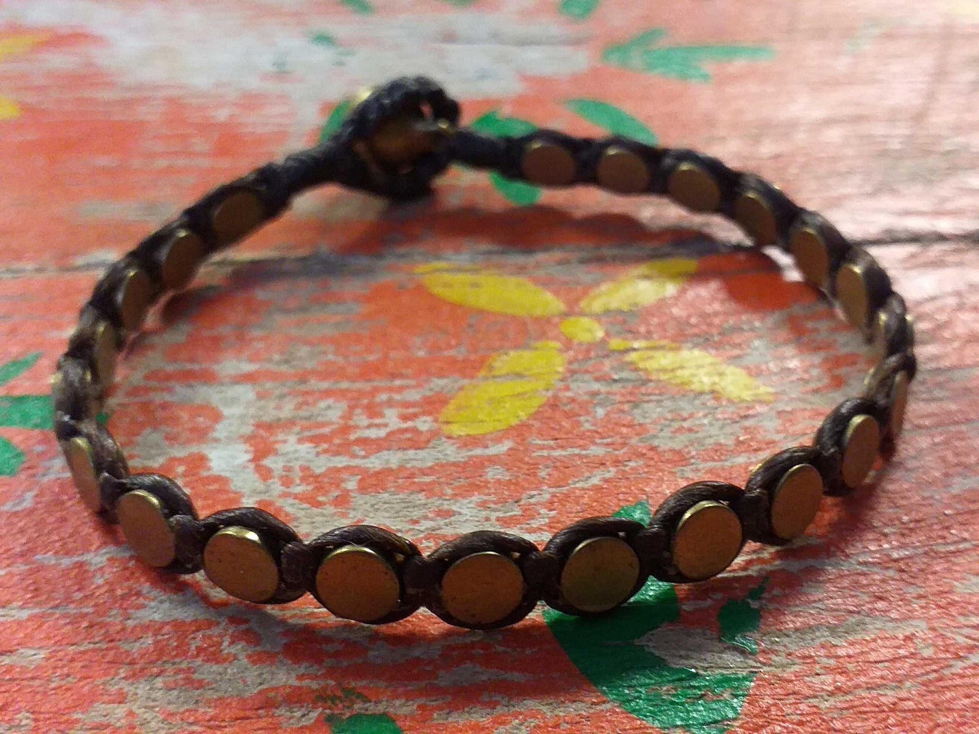 Brass Disc Bead Bracelet