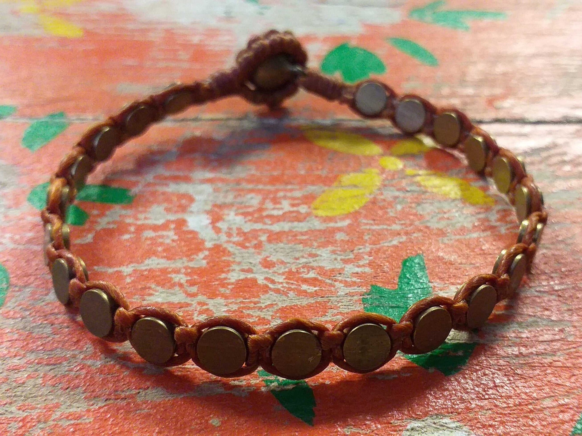 Brass Disc Bead Bracelet