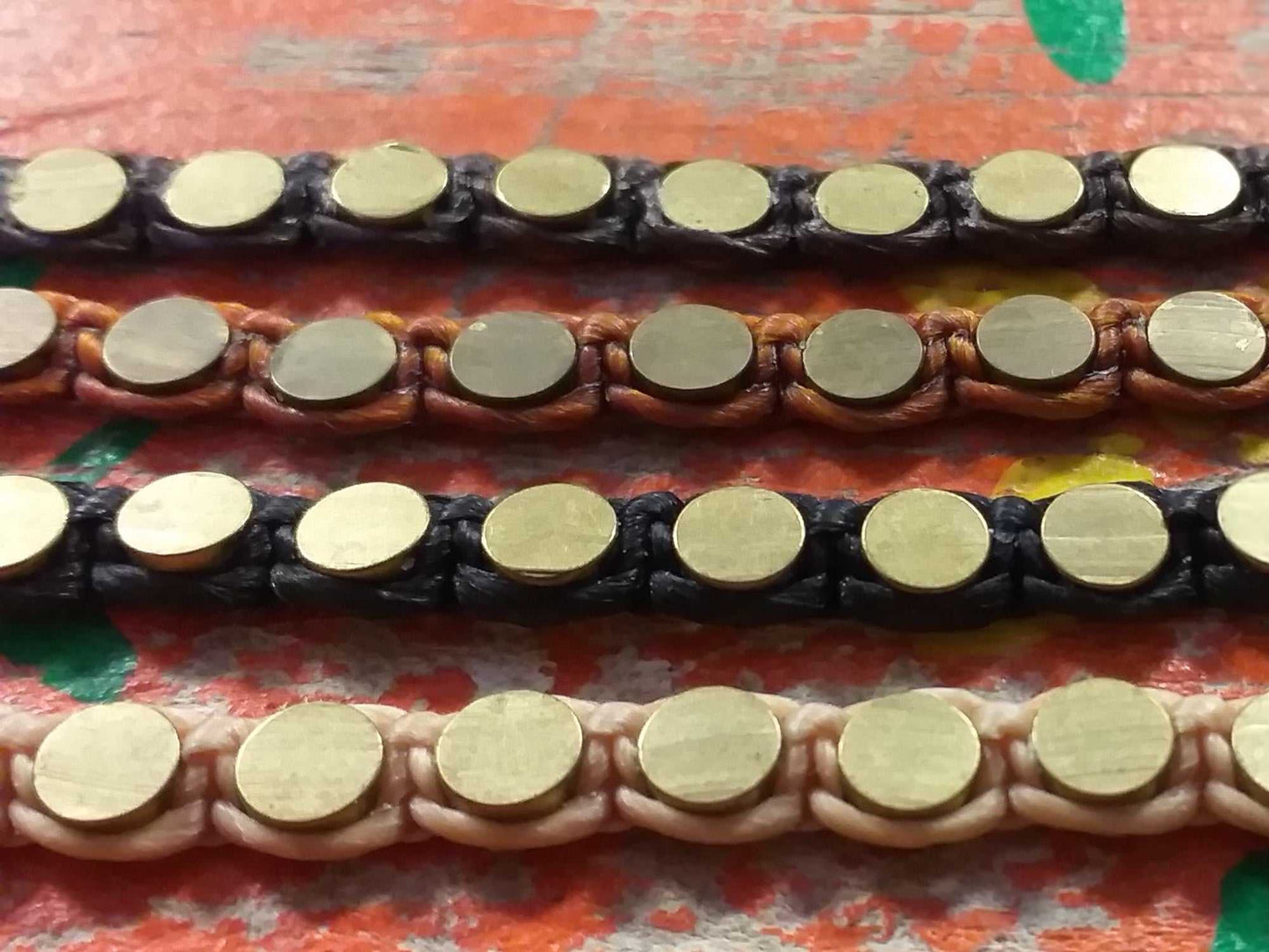Brass Disc Bead Bracelet