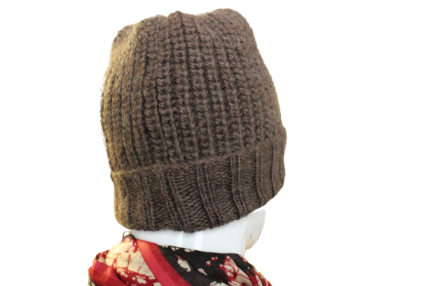 Brown Merino Turn Up Beanie