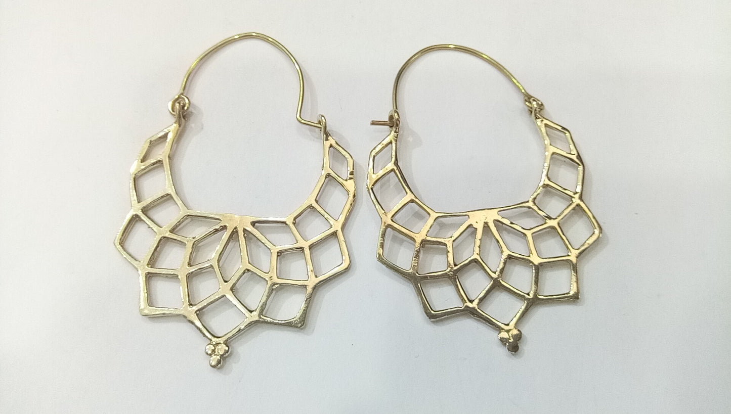 Geo Petal Hoop Earrings
