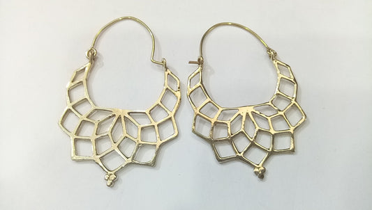 Geo Petal Hoop Earrings