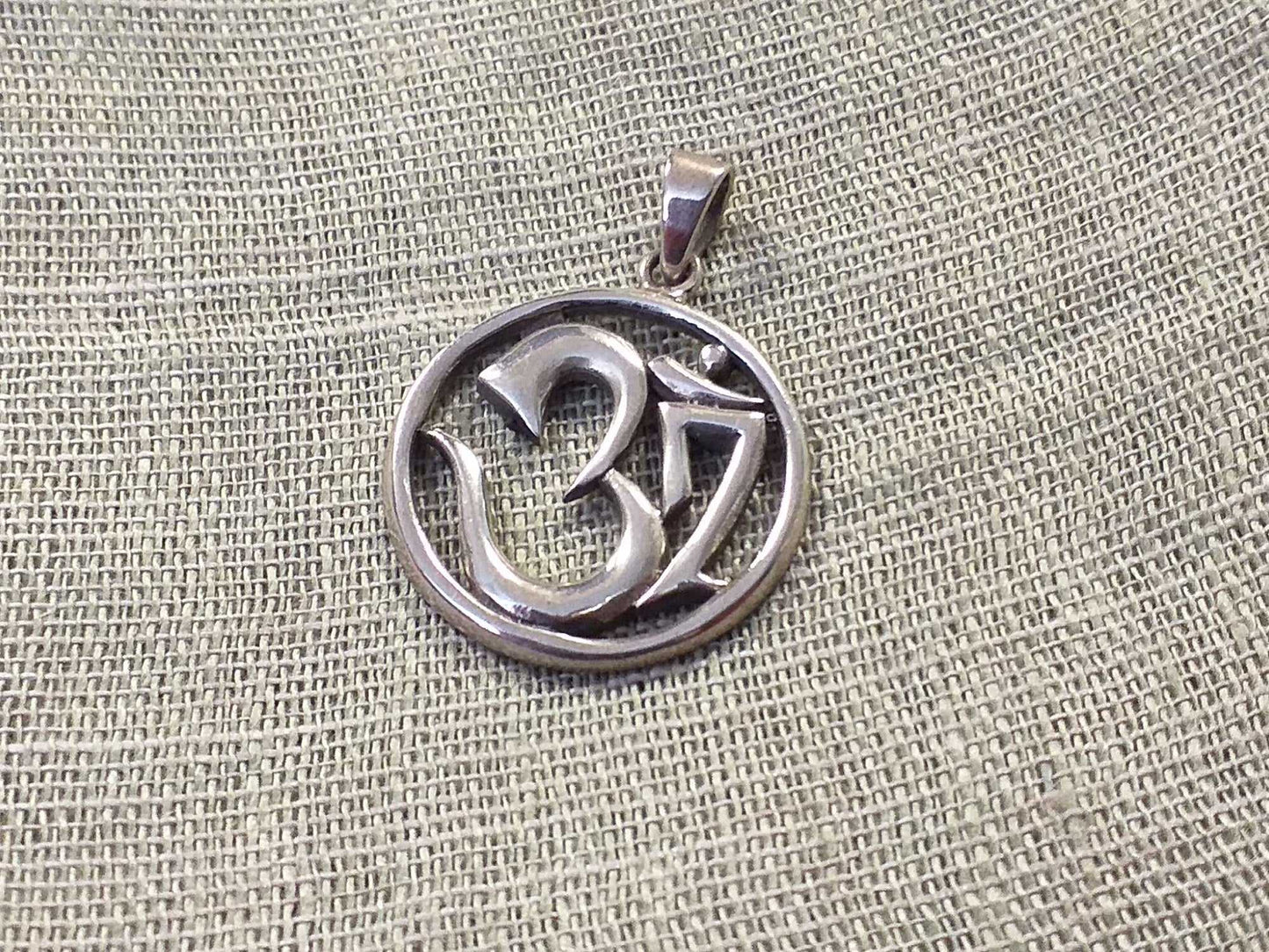 Sterling Circle Om Pendant