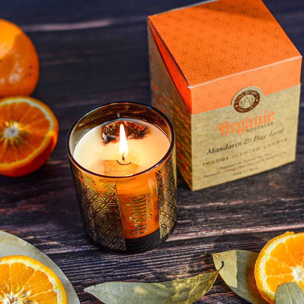 Smudge Scented Candle Mandarin & Bay Leaf