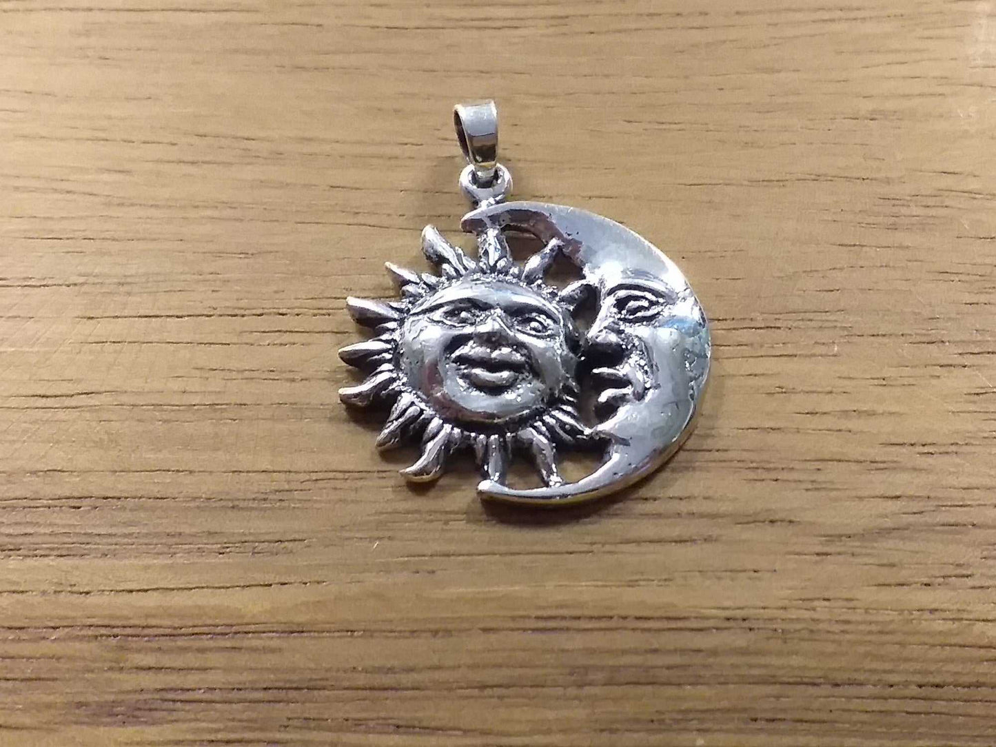 Sterling Sun Moon Pendant