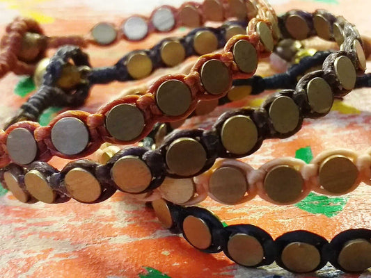 Brass Disc Bead Bracelet