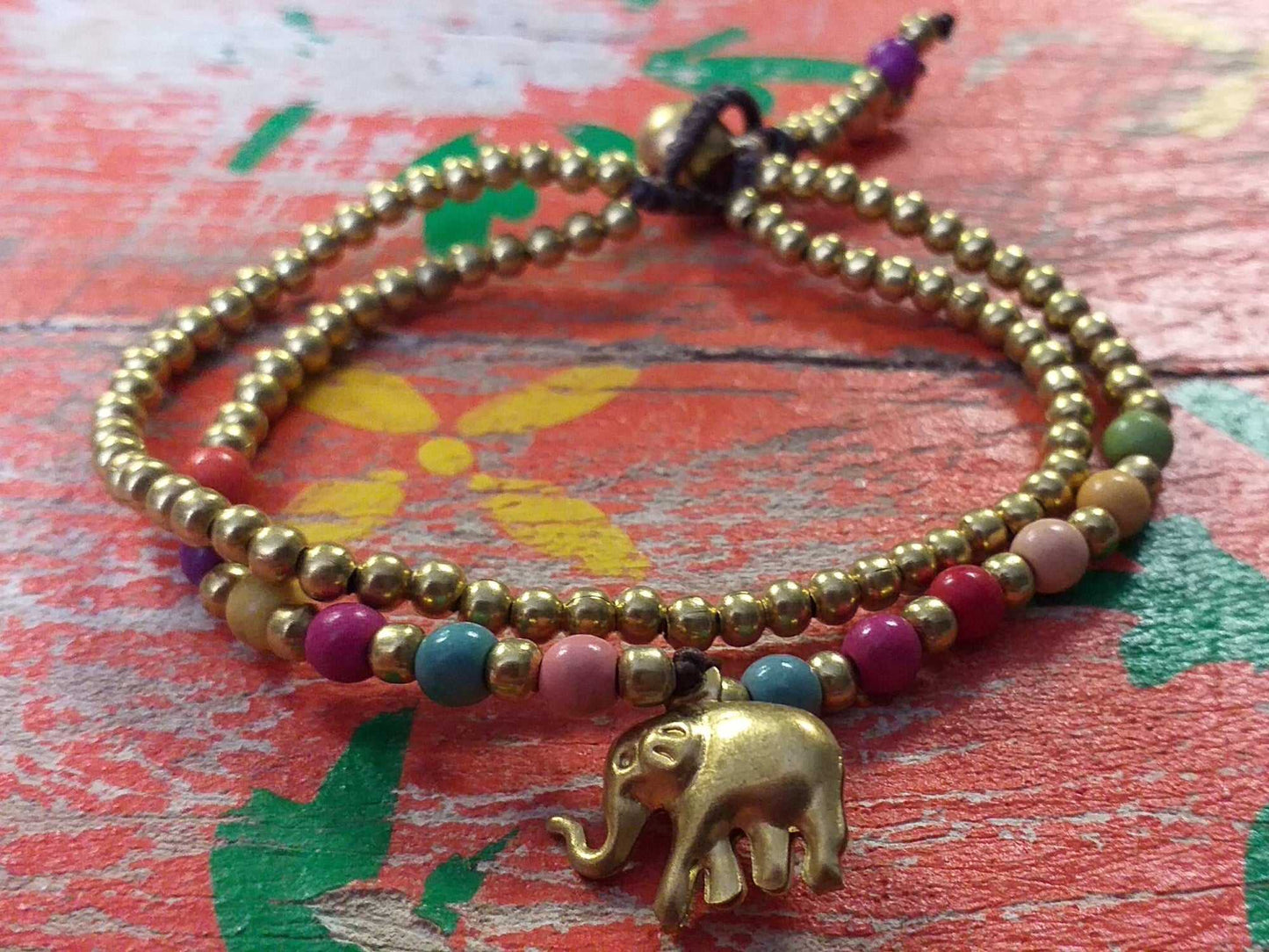Elephant and Bead Bracelet