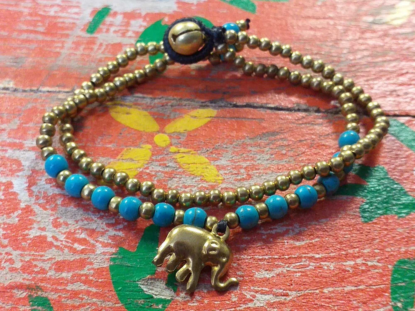 Elephant and Bead Bracelet
