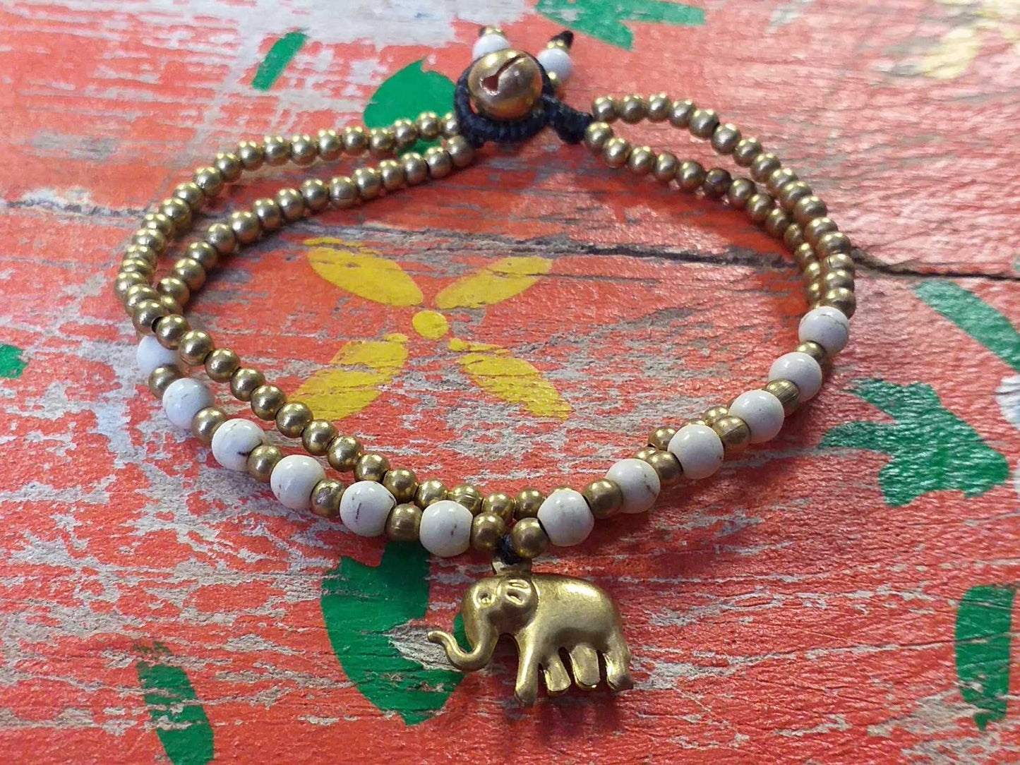 Elephant and Bead Bracelet