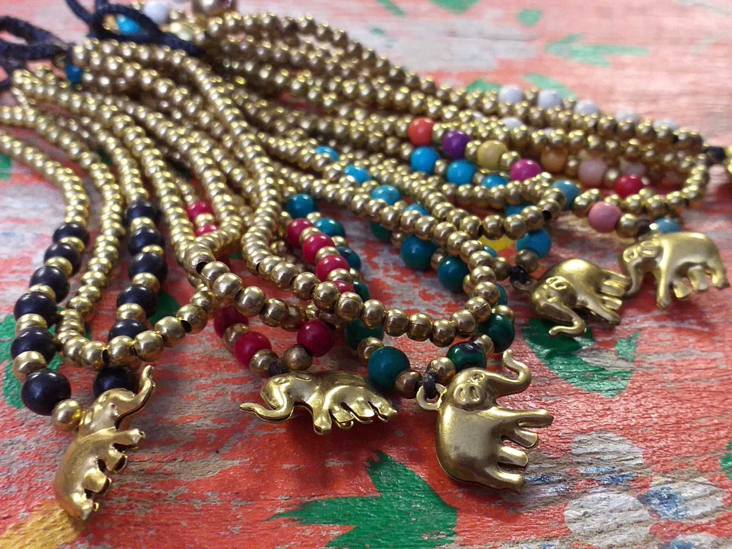 Elephant and Bead Bracelet
