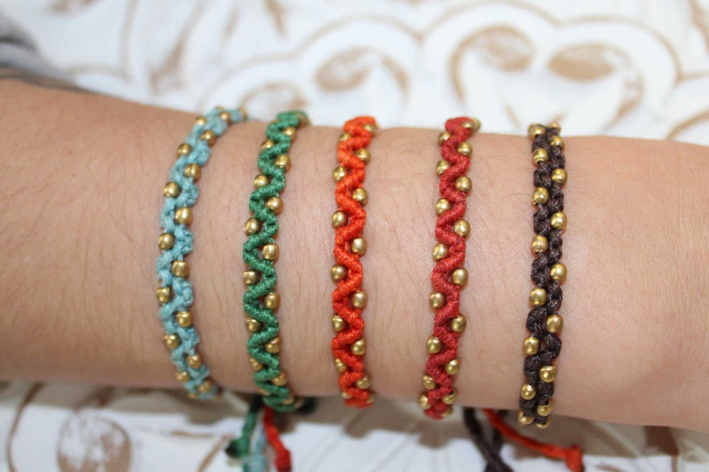 Macrame Beaded ZigZag Bracelet