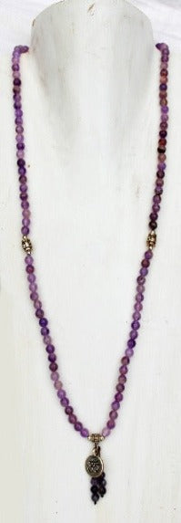 Amethyst Mala Bead Necklace