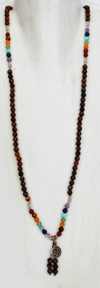 Tiger Eye Chakra Mala Necklace