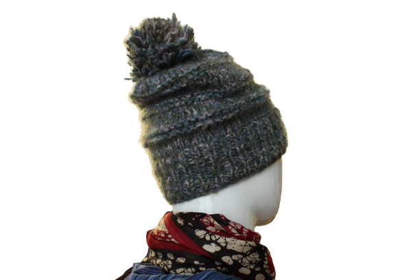 Blue Mohair Beanie