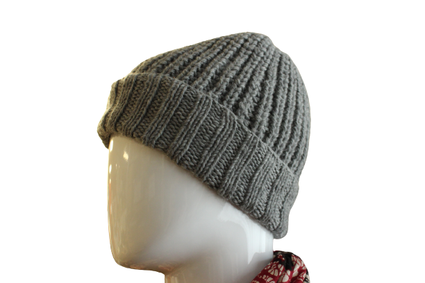 Grey Marle Merino Turn Up Beanie