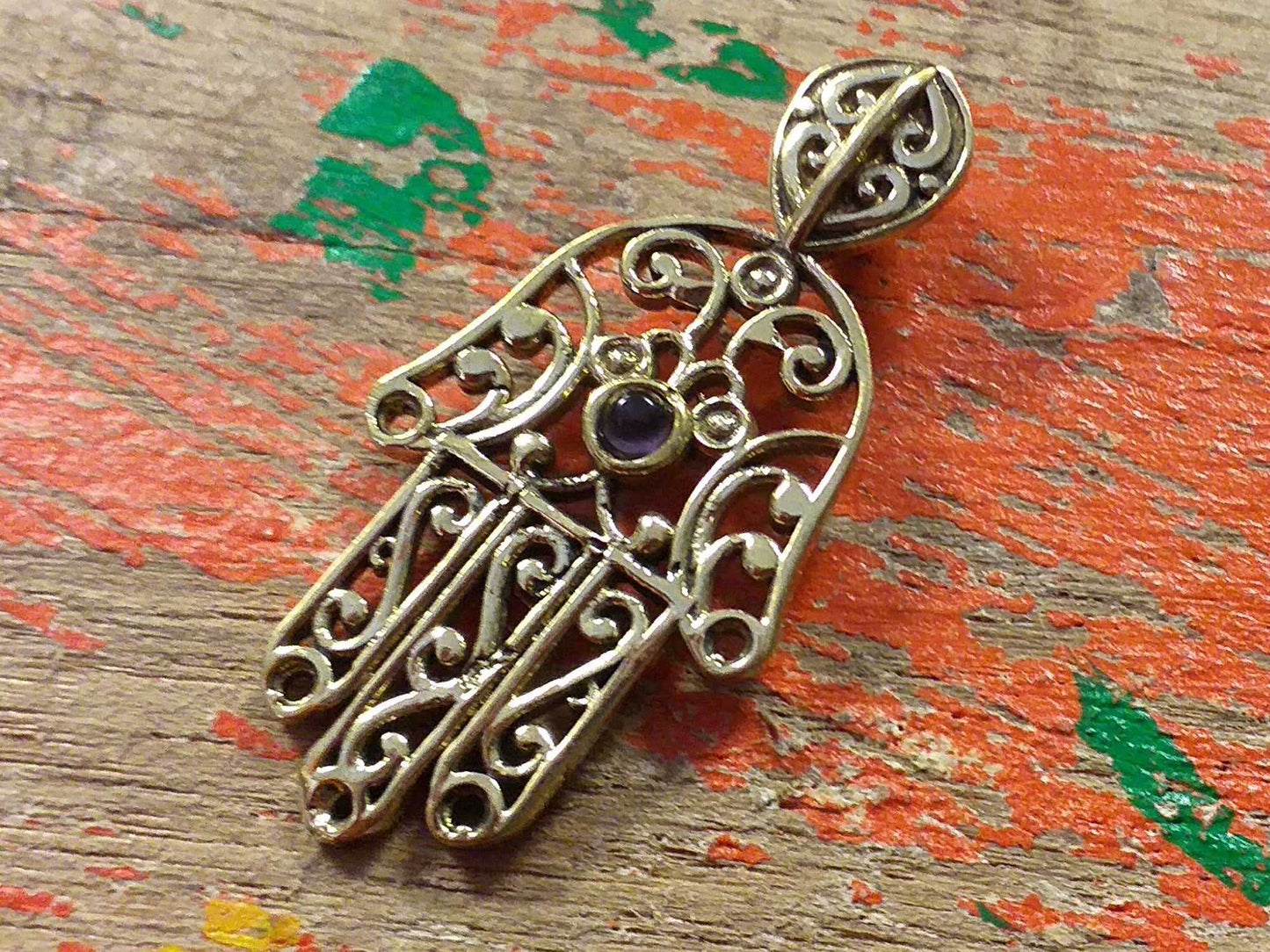 Hamsa Stone Pendant