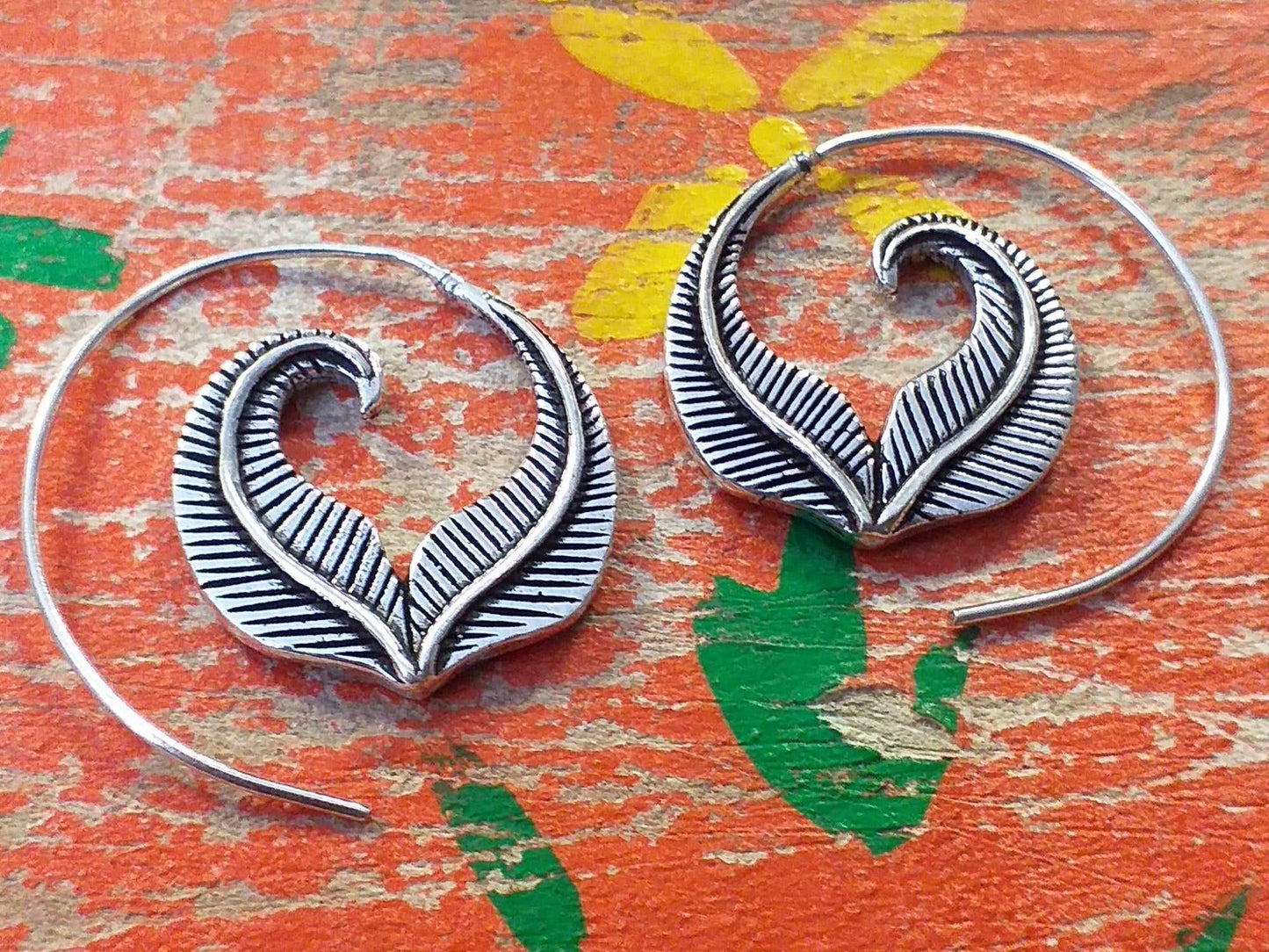 Heart Feather Earrings