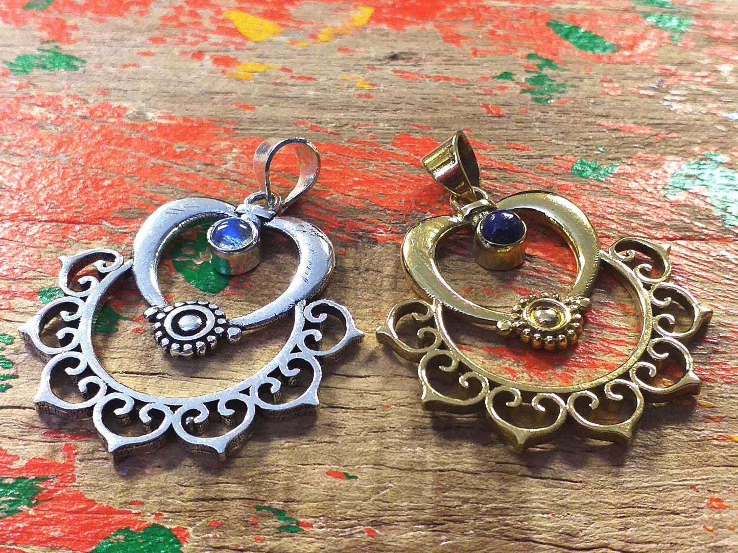 Heart Lotus Stone Pendant