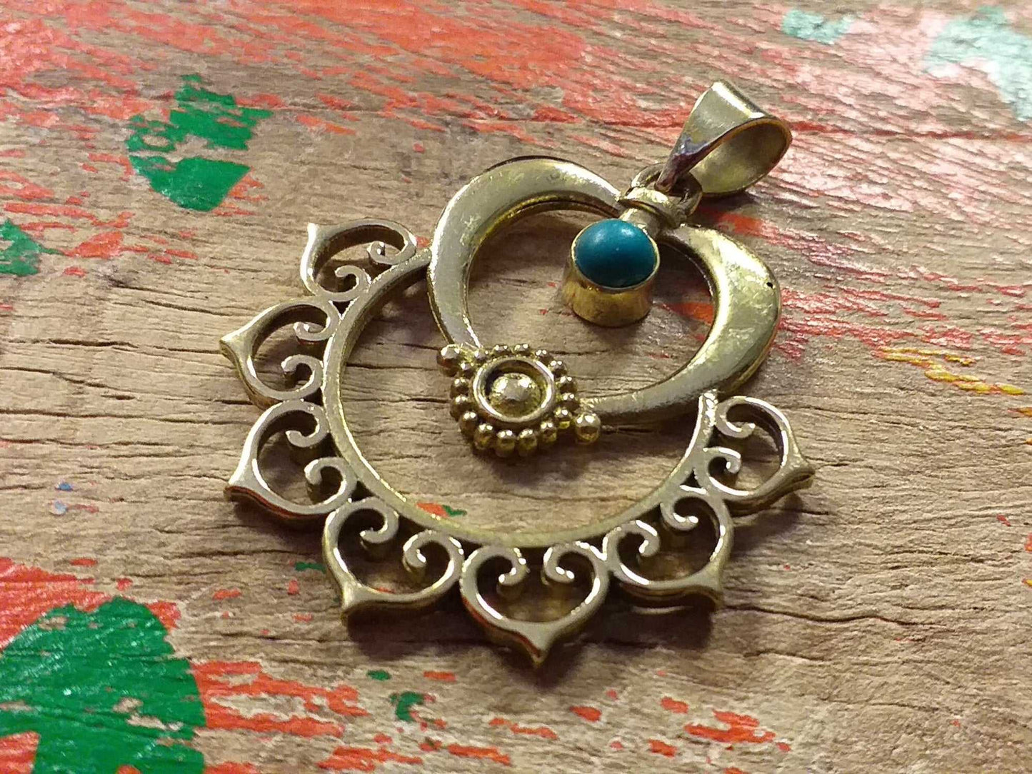 Heart Lotus Stone Pendant